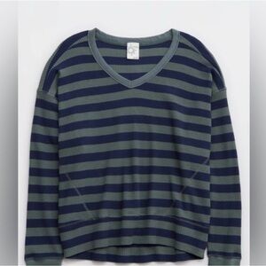 Aerie Offline Waffle V-Neck Long Sleeve Shirt